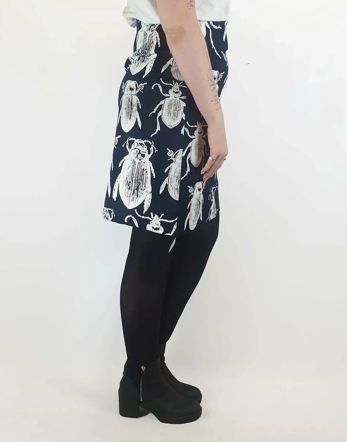 NMBQ black beetle print skirt size 12