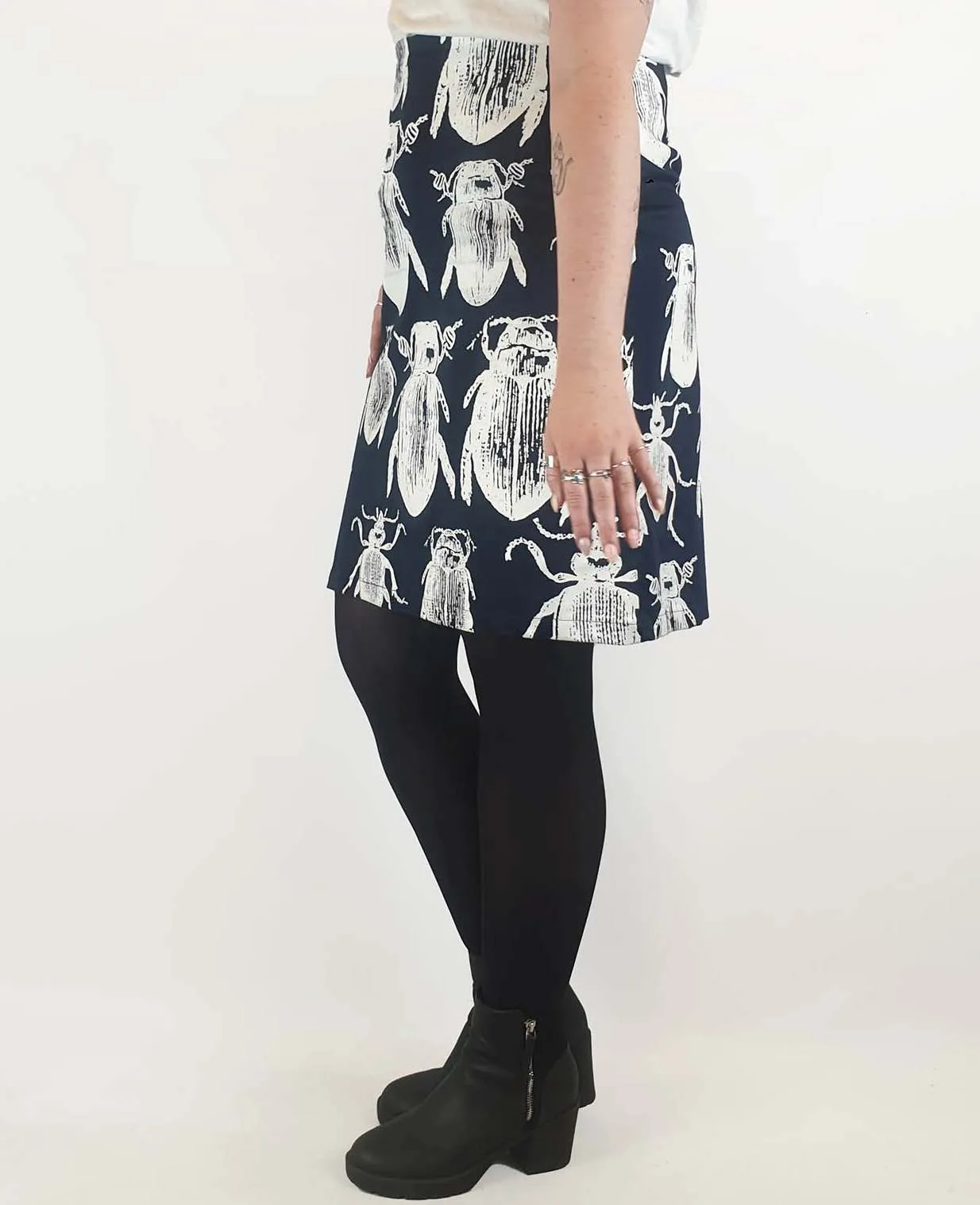 NMBQ black beetle print skirt size 12