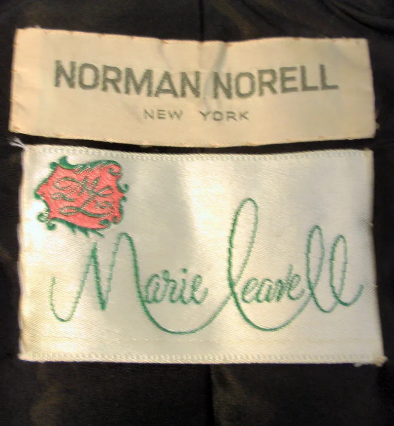 NORMAN NORELL Vintage 2 pc. Black with White Flecks Skirt Suit with Belt