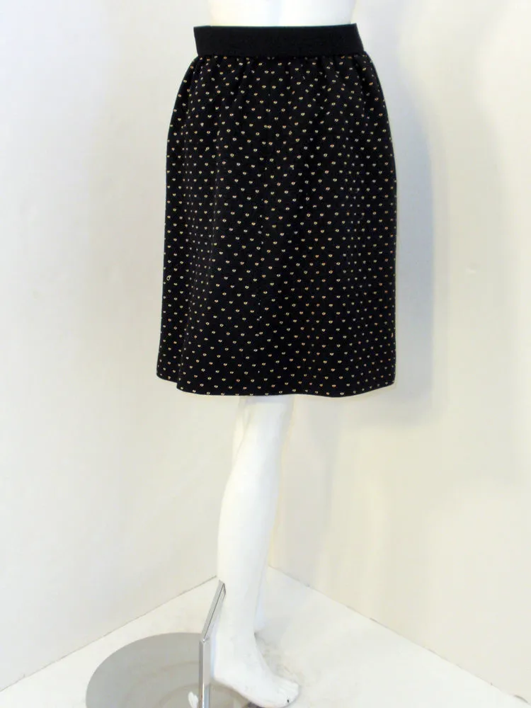 NORMAN NORELL Vintage 2 pc. Black with White Flecks Skirt Suit with Belt