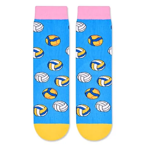 Novelty Volleyball Socks for Kids 10-12 Years Old, Funny Volleyball Gifts for Sports Lovers, Kids' Gifts for Boys and Girls, Unisex Volleyball Themed Socks Children, Silly Socks, Cute Socks