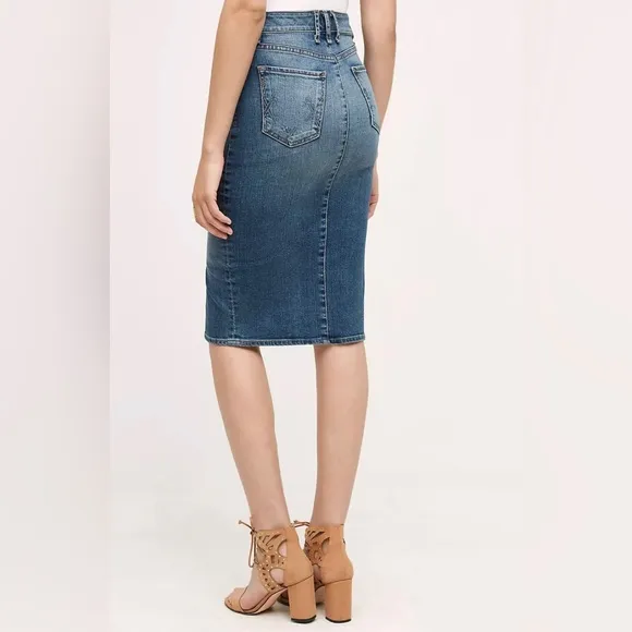 NWT Anthropologie McGuire Marino Denim Pencil Skirt • 26 (waist)