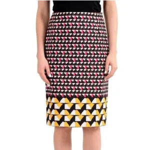 NWT Boss by Hugo Boss Stretch Skirt Geometric Pencil Skirt Multicolor Size 4