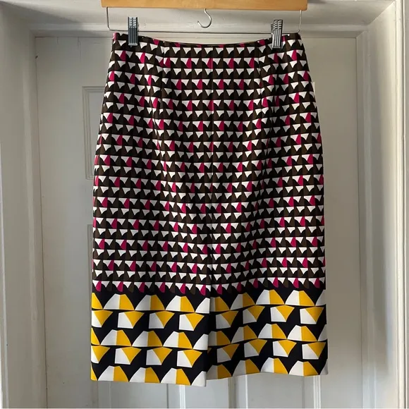 NWT Boss by Hugo Boss Stretch Skirt Geometric Pencil Skirt Multicolor Size 4