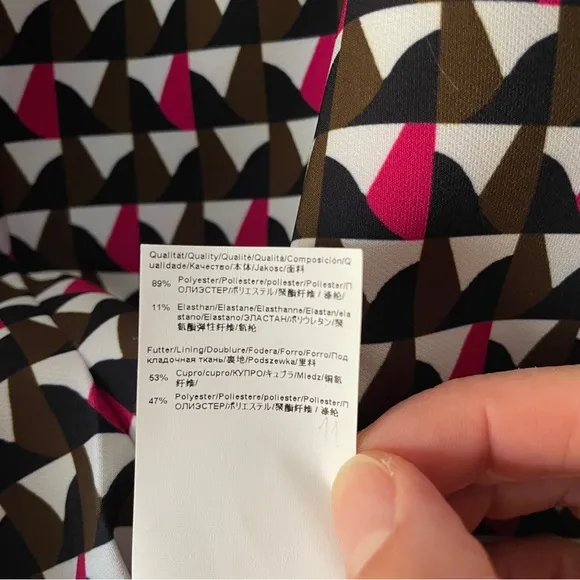 NWT Boss by Hugo Boss Stretch Skirt Geometric Pencil Skirt Multicolor Size 4