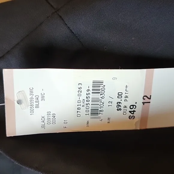 NWT! Jones NY Black Stretch Pencil Skirt Size 12