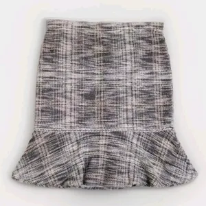 NWT Max Studio Textured Tweed Stretch Knit Elastic Waist Peplum Pencil Skirt M