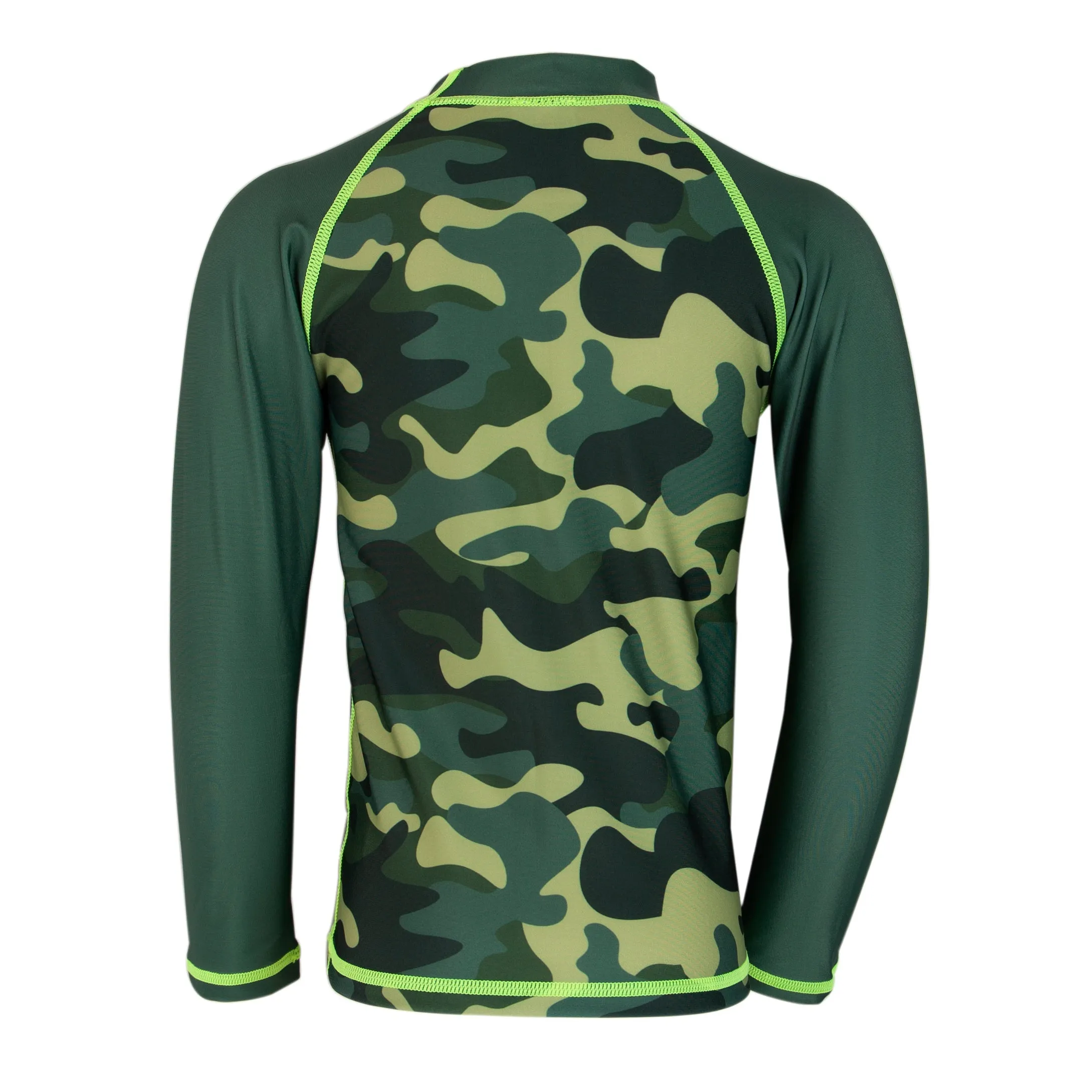 Oakiwear Rash Guard Long Sleeved Swimming Surf Shirt Boy Girls, Camo
