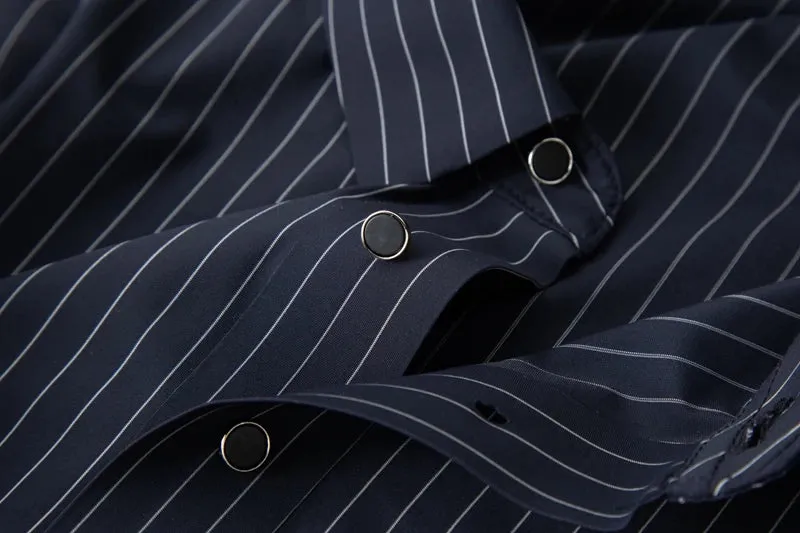 Obsidian Phoenix Luxury Ice Silk Striped Polo Shirt - High-End Oversized Breathable Men’s Summer Shirt in Sizes Up to 8XL