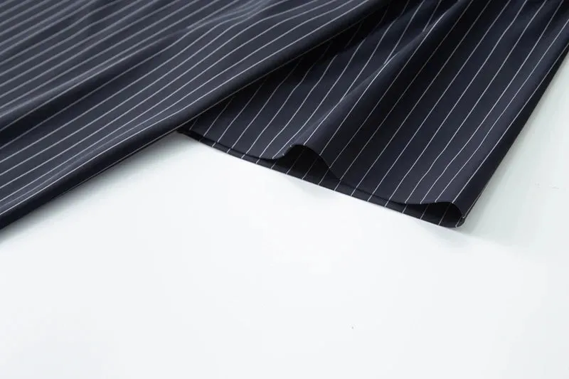 Obsidian Phoenix Luxury Ice Silk Striped Polo Shirt - High-End Oversized Breathable Men’s Summer Shirt in Sizes Up to 8XL