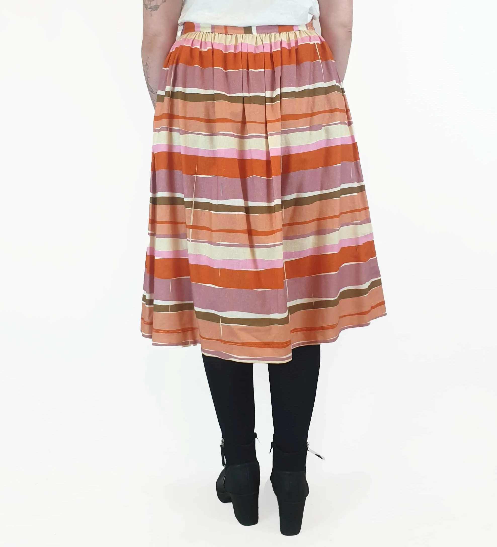 Obus colourful horizontal striped skirt size 4 (best fits 12-14)
