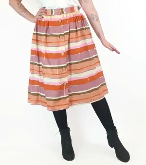 Obus colourful horizontal striped skirt size 4 (best fits 12-14)