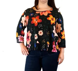 Obus floral print long sleeve top size 4, best fits 14-16