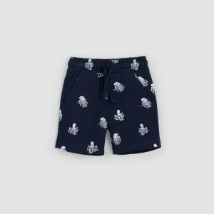Octopus Print Terry Shorts