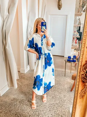 Odette Floral Blue Dress