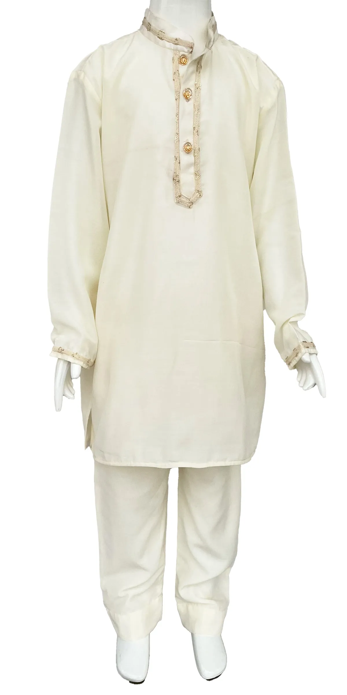 Off White Kurta Pajama for Boys, with Hand Embroidery Indian Ethnic kids wear, Indian Boys Wear