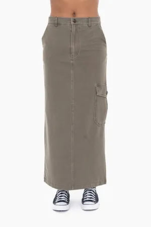 On the Move Olive Maxi Skirt