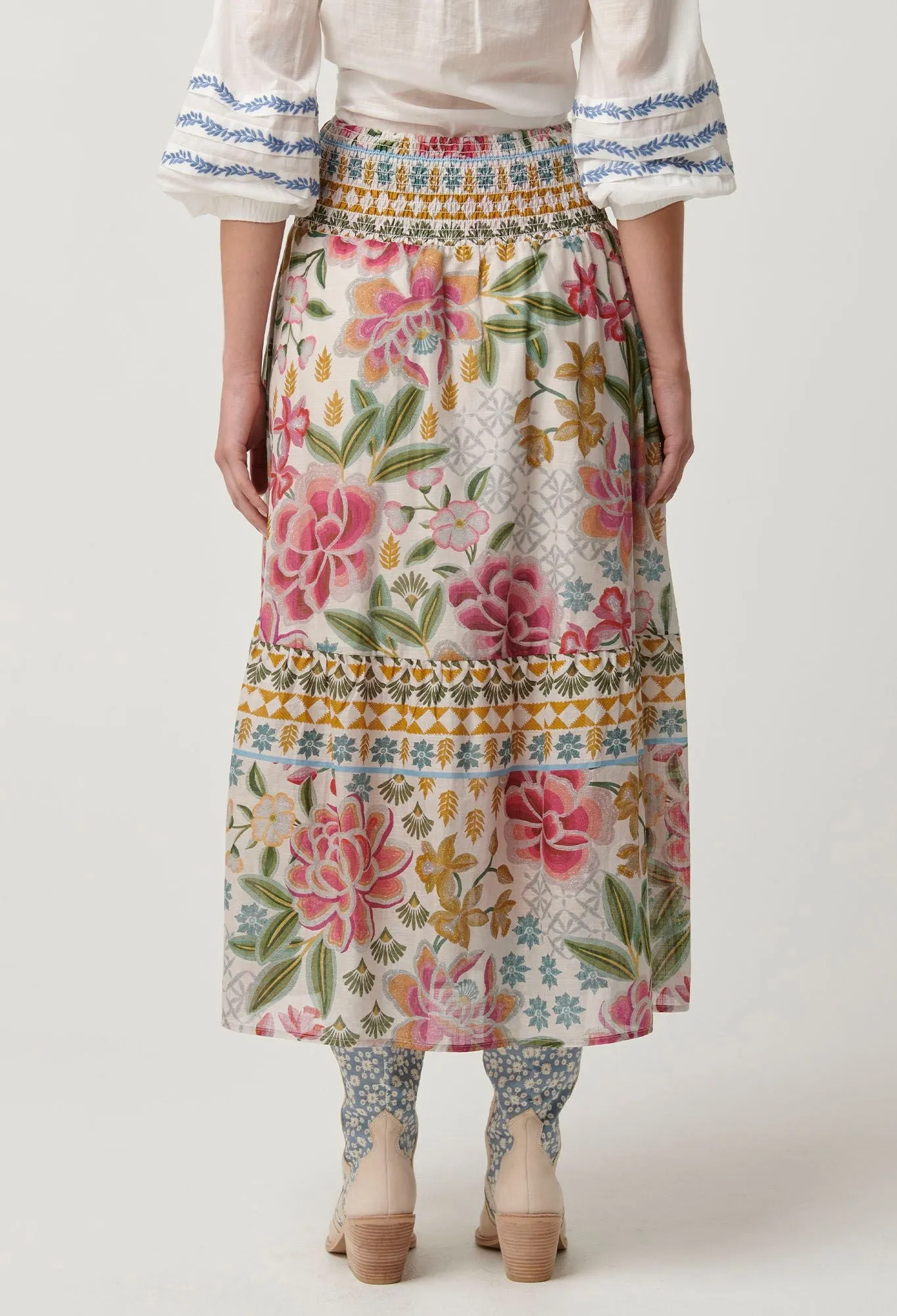 Once Was - Cordelia Cotton Slub Skirt - Azalea Fields