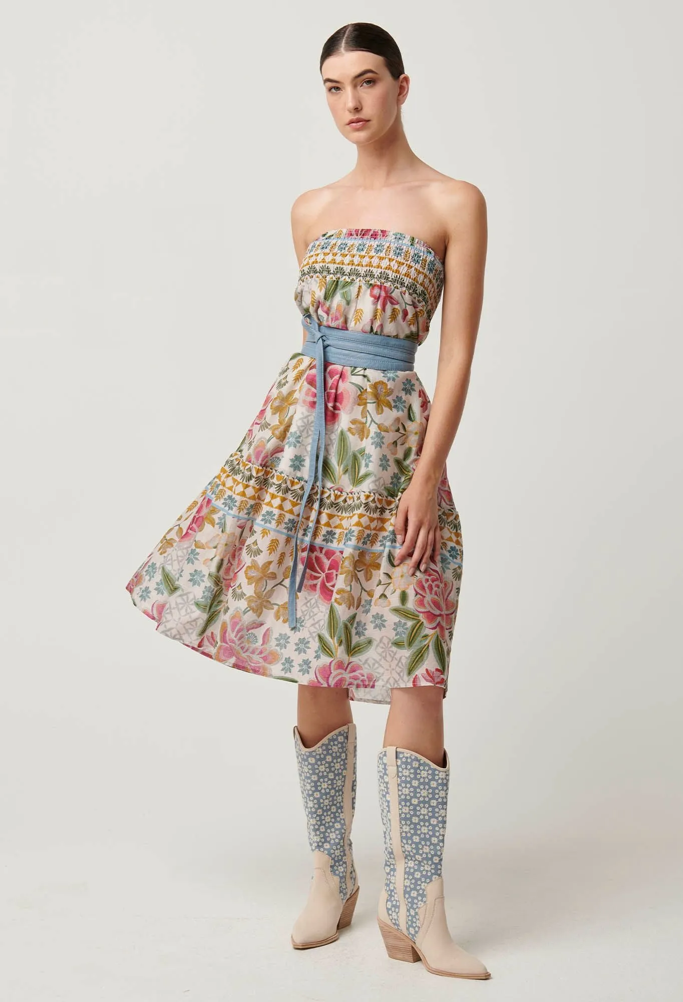 Once Was - Cordelia Cotton Slub Skirt - Azalea Fields