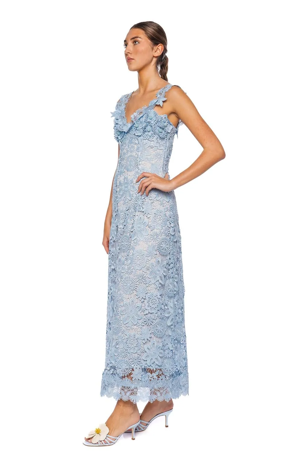 Orchid Island Embroidered Lace Maxi Dress