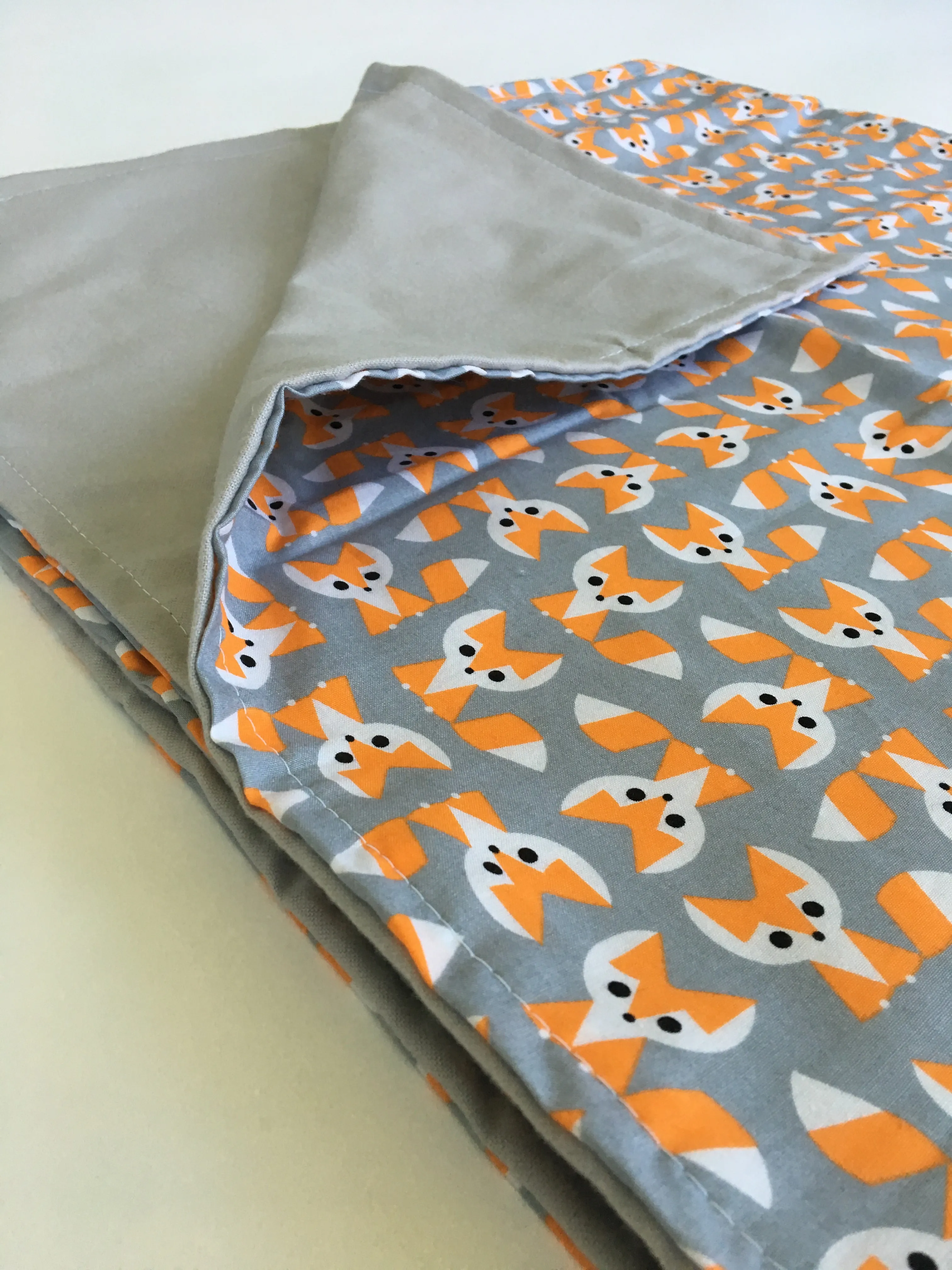 Organic Baby/Toddler Blanket - Reversible- Foxes