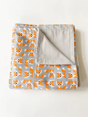 Organic Baby/Toddler Blanket - Reversible- Foxes