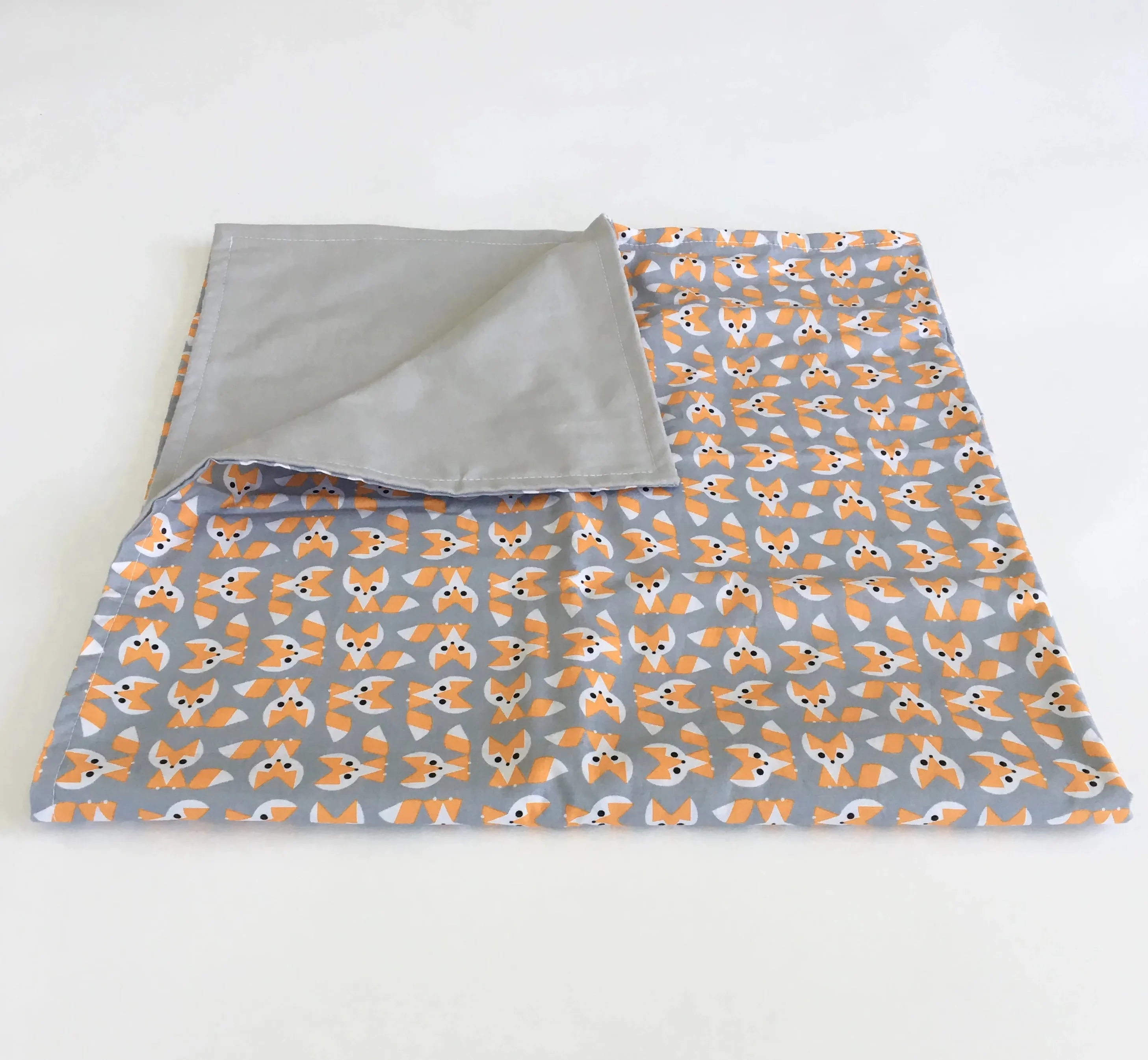 Organic Baby/Toddler Blanket - Reversible- Foxes