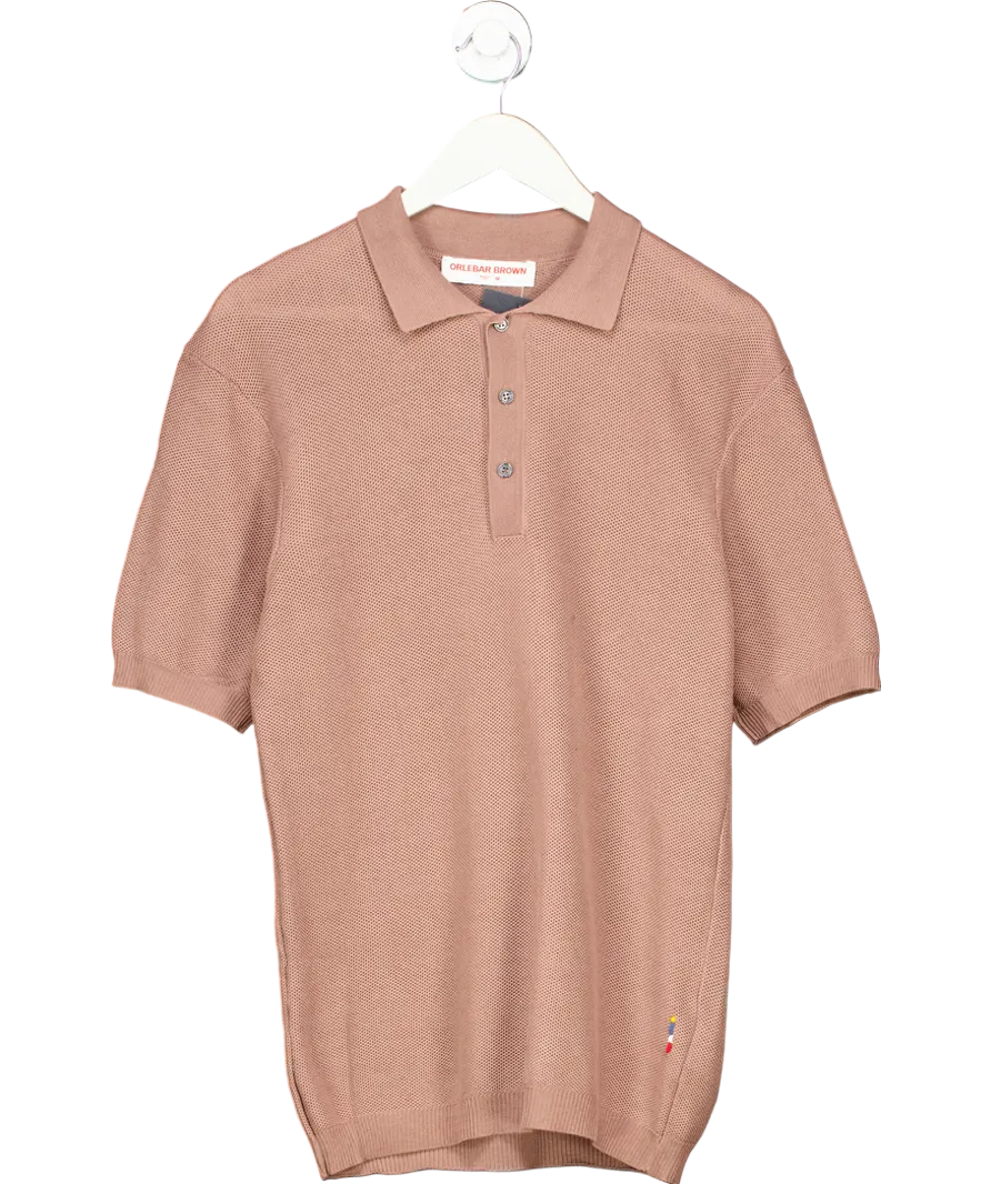 Orlebar Brown Brown Maranon Cotton Knit Polo Shirt UK M