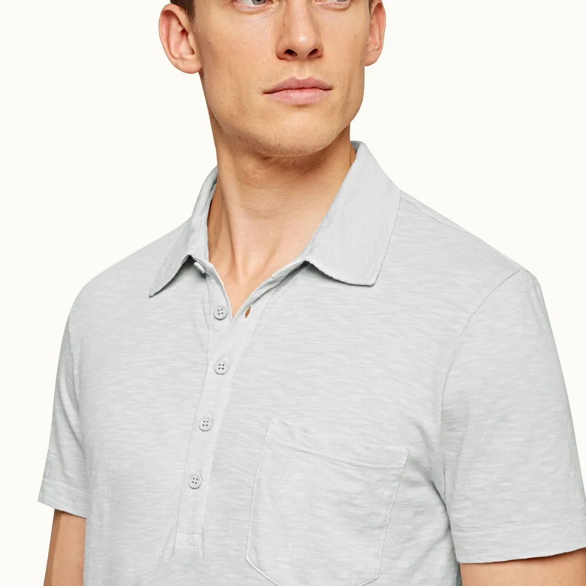 Orlebar Brown - Thompson Garment Dyed Polo Shirt in Rock Salt