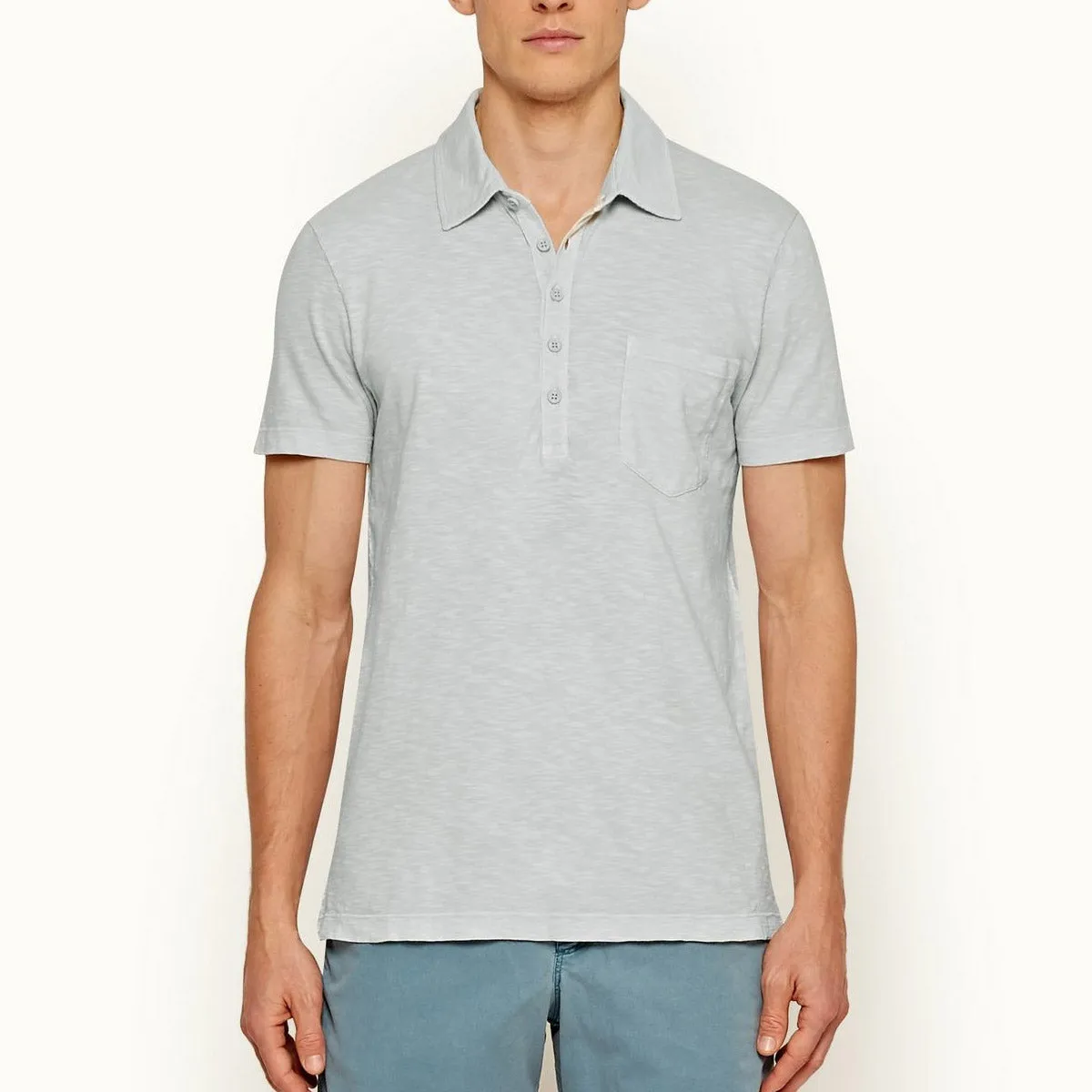 Orlebar Brown - Thompson Garment Dyed Polo Shirt in Rock Salt