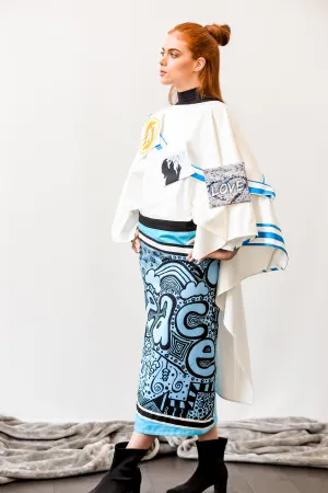 Peace poncho and skirt set