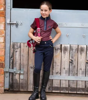 PEI Girls Full Gel Seat Riding Breeches (Navy)