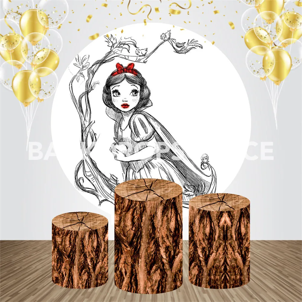 Pencil Art of Princess Event Party Round Backdrop Kit