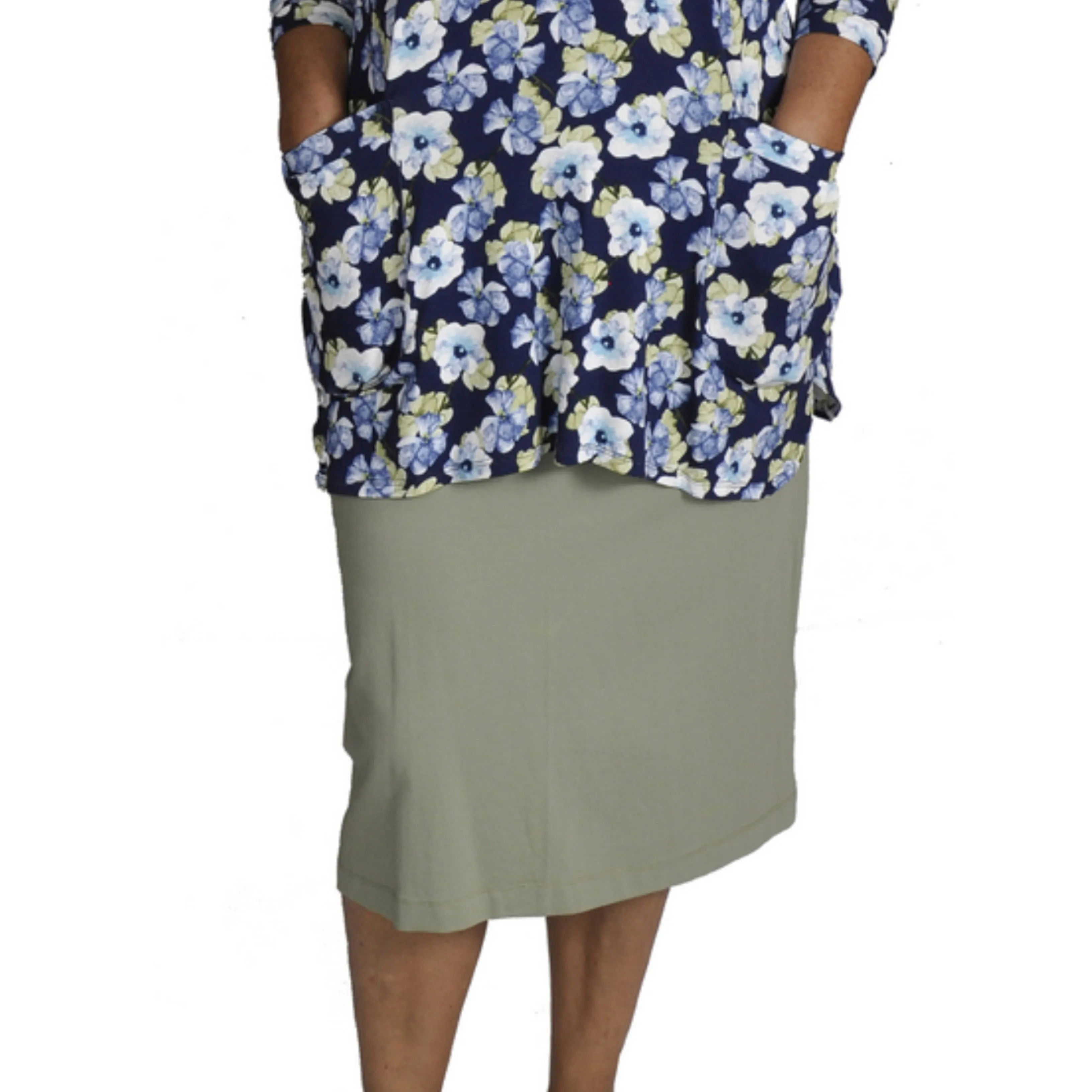 Pencil Skirt - Cotton Stretch Knit