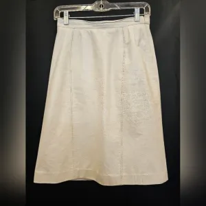 Pencil, White, Leather, Skirt, 80s, 90s, Midi,  Vintage, Women's, Party, Wedding