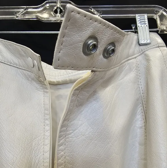 Pencil, White, Leather, Skirt, 80s, 90s, Midi,  Vintage, Women's, Party, Wedding
