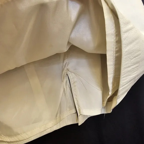 Pencil, White, Leather, Skirt, 80s, 90s, Midi,  Vintage, Women's, Party, Wedding