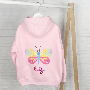 Personalised Girls Butterfly Hoodie