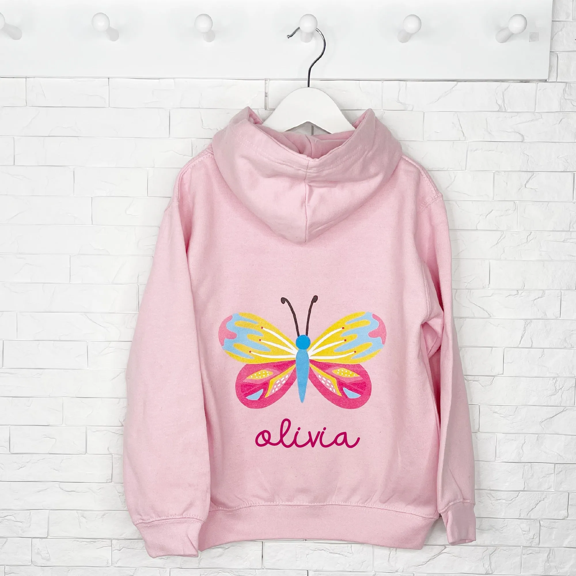 Personalised Girls Butterfly Hoodie