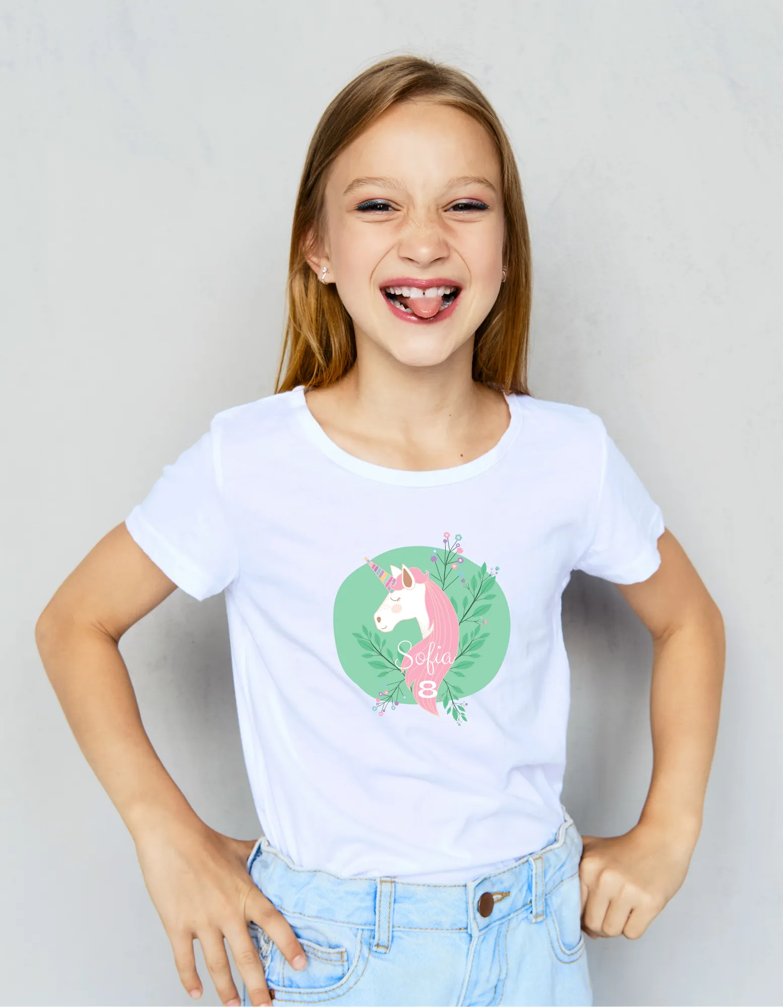 Personalised Pastel unicorn Girls Birthday T-shirt