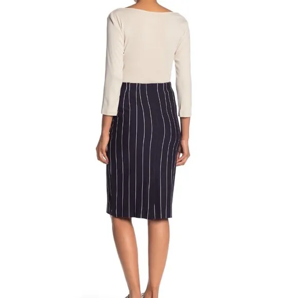 Philosophy Apparel Striped Ponte Knit Pencil Skirt