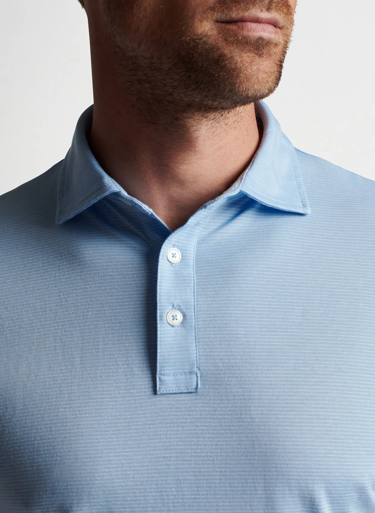 Pilot Mill Haynes Stripe Polo (Cottage Blue)