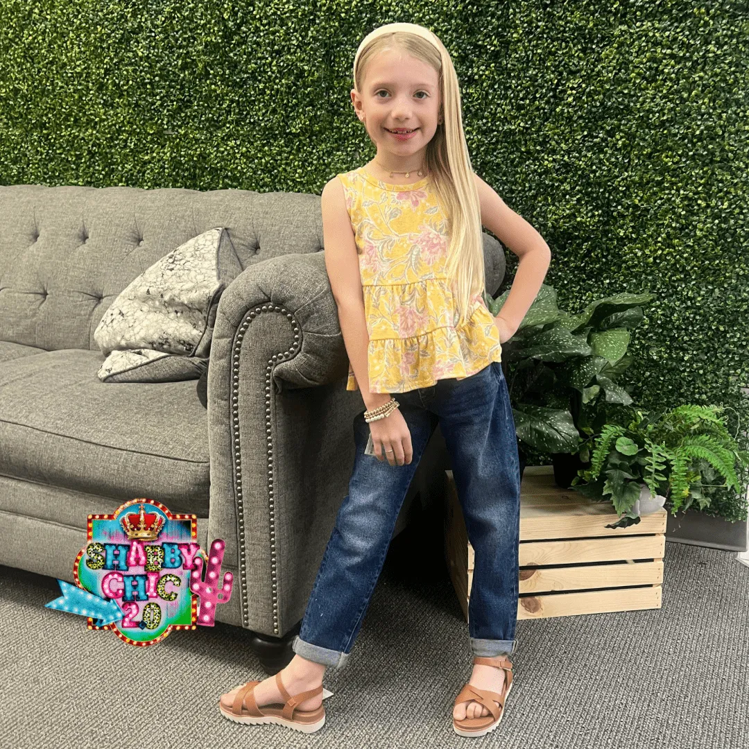 Pink Floral Little Girls Top