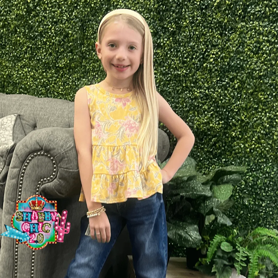 Pink Floral Little Girls Top