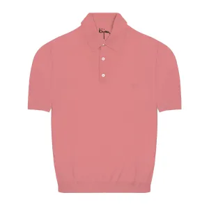 Pink Short Sleeve Pure Silk Polo Shirt