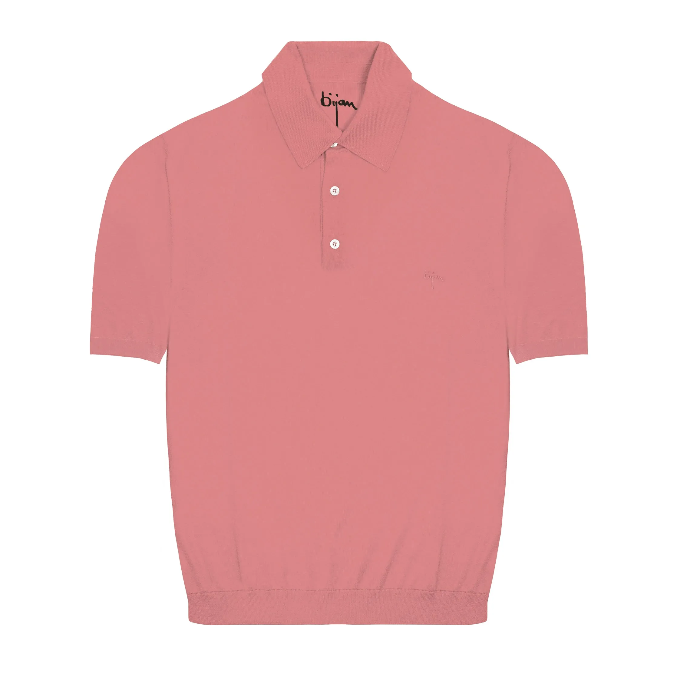 Pink Short Sleeve Pure Silk Polo Shirt