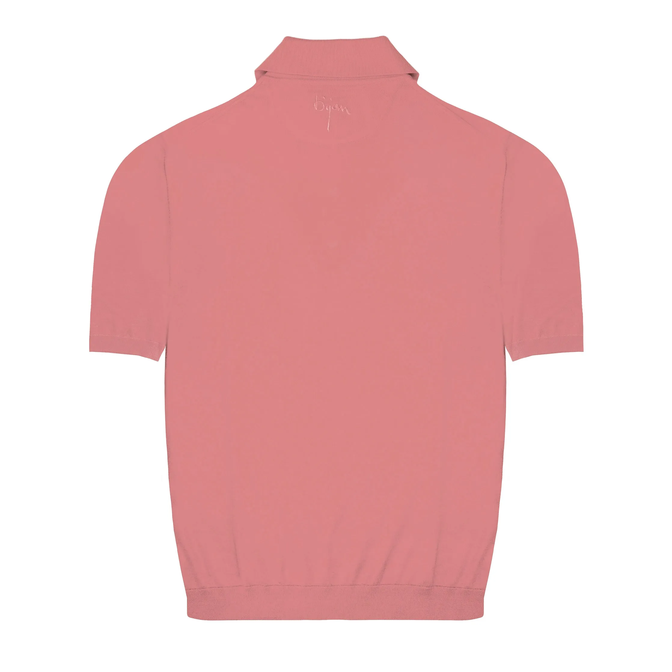 Pink Short Sleeve Pure Silk Polo Shirt