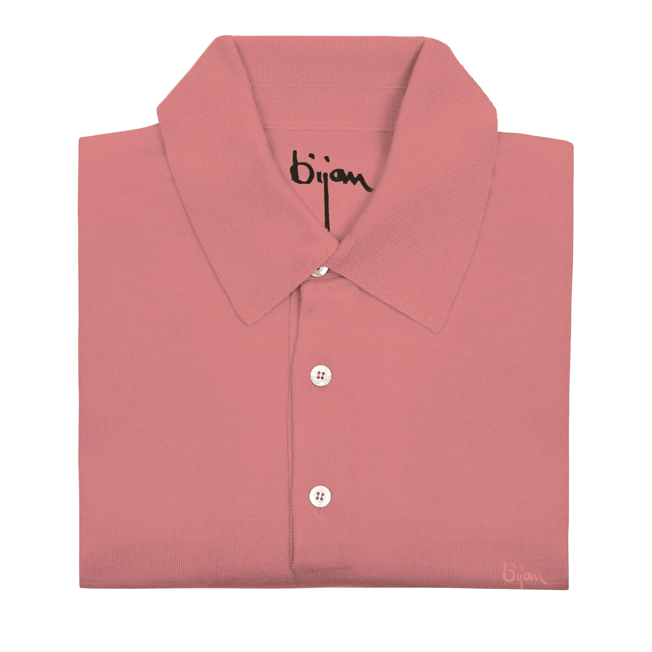 Pink Short Sleeve Pure Silk Polo Shirt