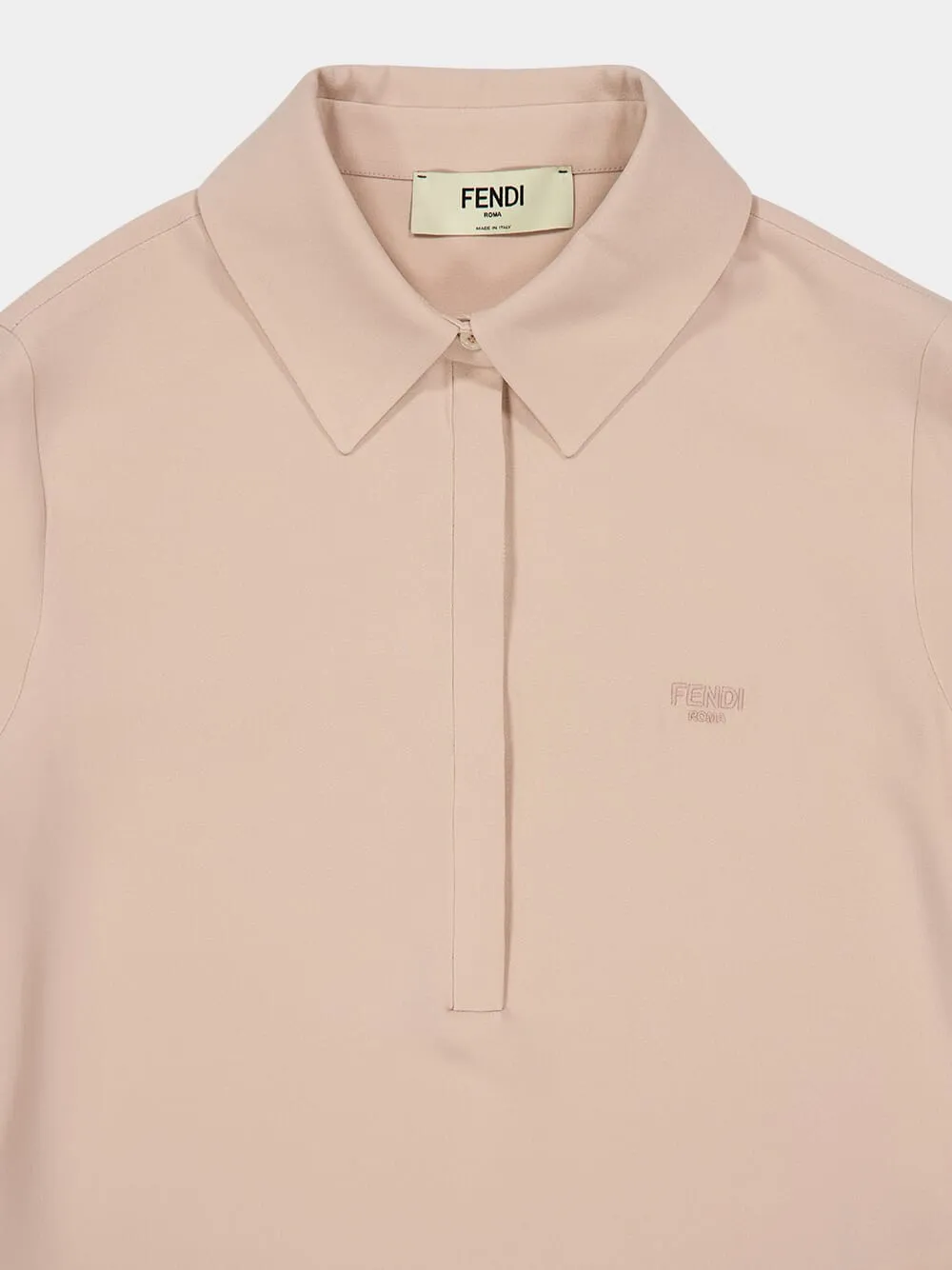 Pink Silk Cady Polo Shirt