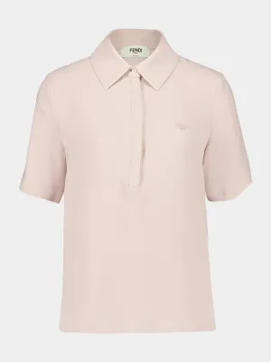 Pink Silk Cady Polo Shirt